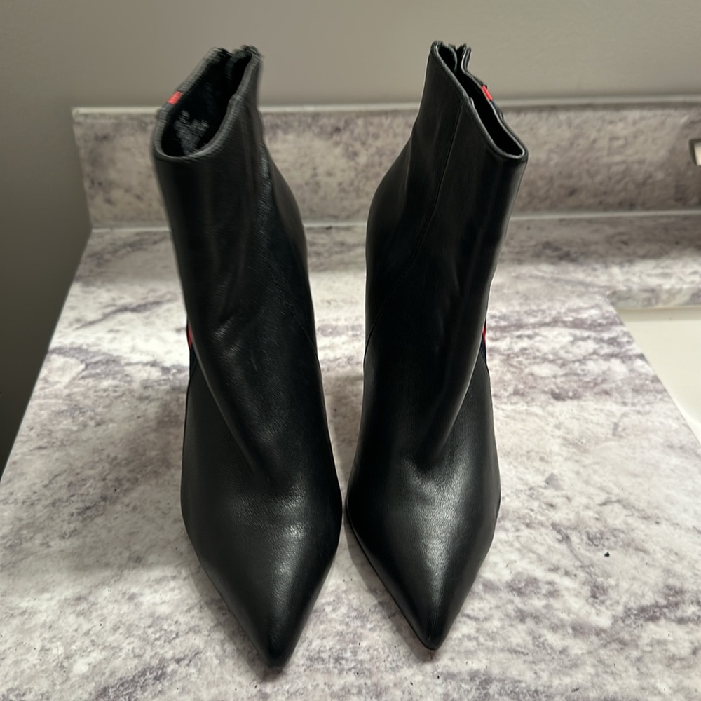 Steve Madden Vira Bootie Black Red and Blue Stripe Size 6.5 - Picture 2 of 6